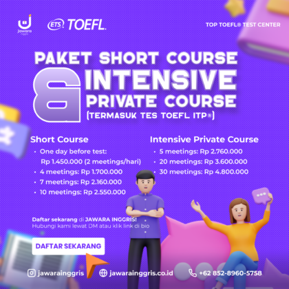 Kursus TOEFL ITP Resmi ETS Jawara Inggris