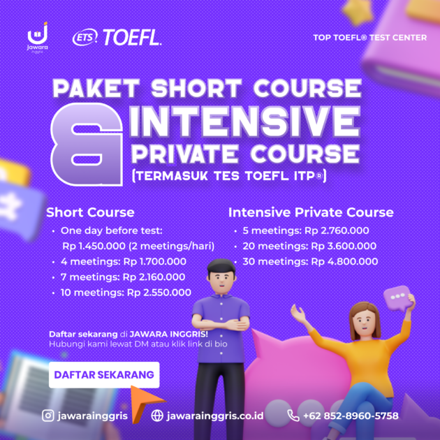 Kursus TOEFL ITP Resmi ETS Jawara Inggris